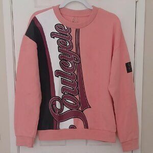 P.E Nation for Soulcycle Crew Neck Sweatshirt Coral Black M